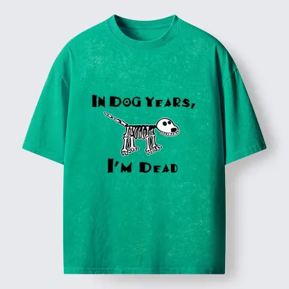 Tokyo-Tiger Funny Meme Old Dog Dead In Dog Years Vibe Washed T-Shirt