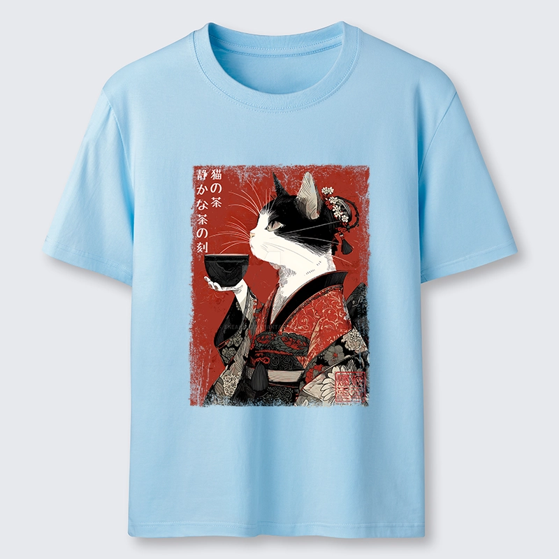 Tokyo-Tiger Kimono Tea Cat Red Vintage Ink Art Classic T-Shirt