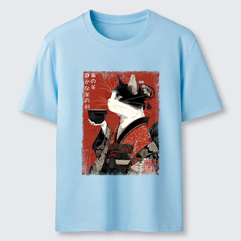 Tokyo-Tiger Kimono Tea Cat Red Vintage Ink Art Classic T-Shirt