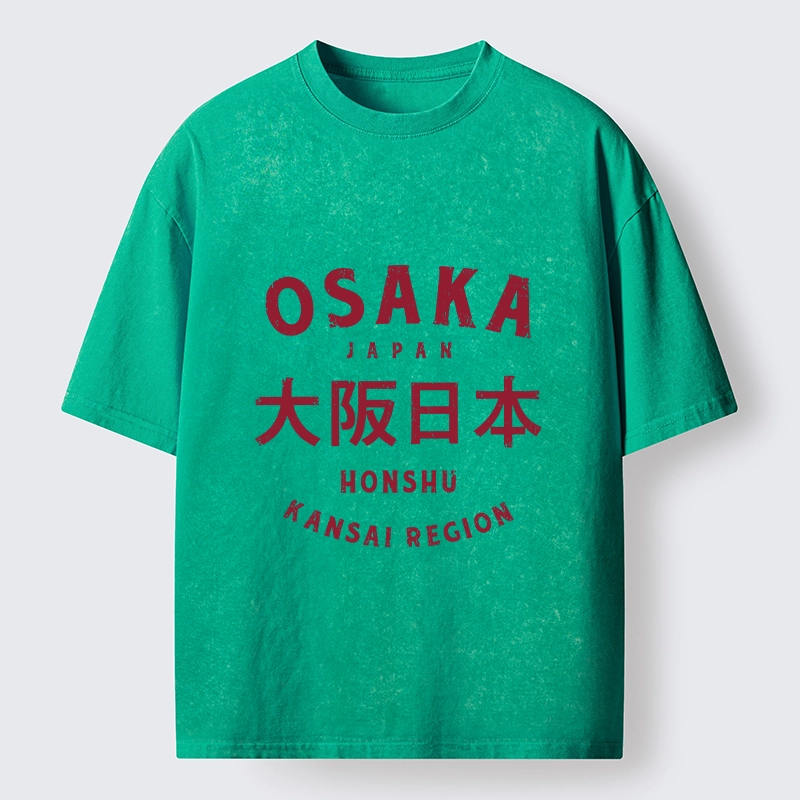 Tokyo-Tiger Vintage Osaka Japan City Graphic Washed T-Shirt