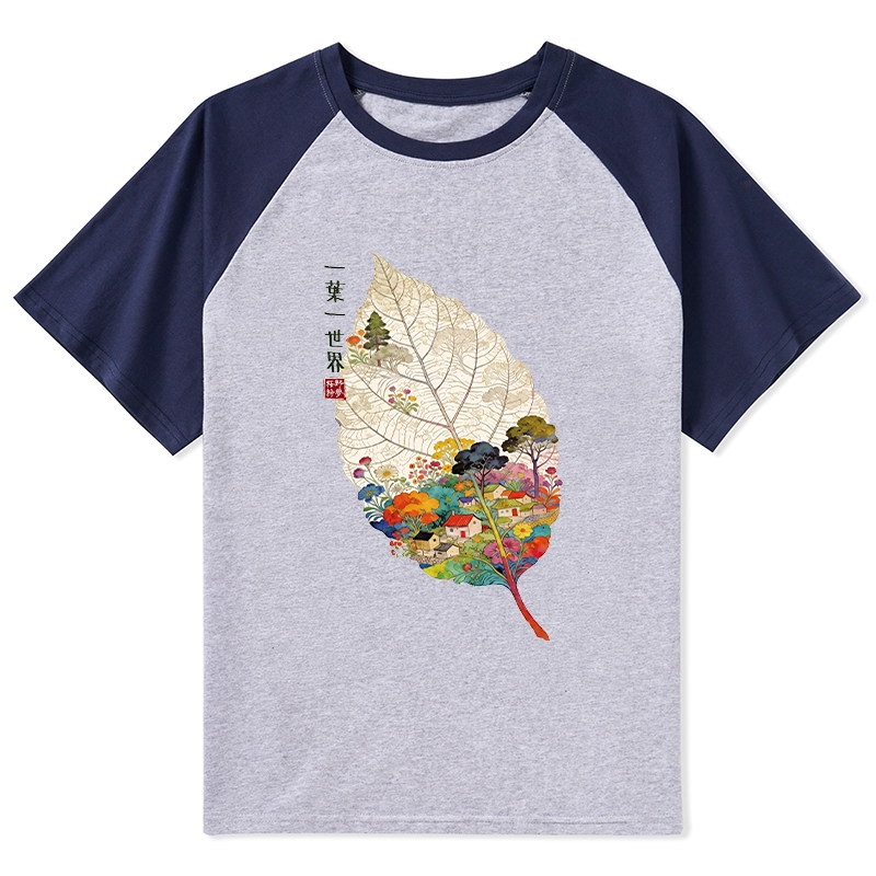 Tokyo-Tiger One Leaf Holds A Tiny Colorful World Raglan T-shirt
