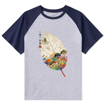 Tokyo-Tiger One Leaf Holds A Tiny Colorful World Raglan T-shirt