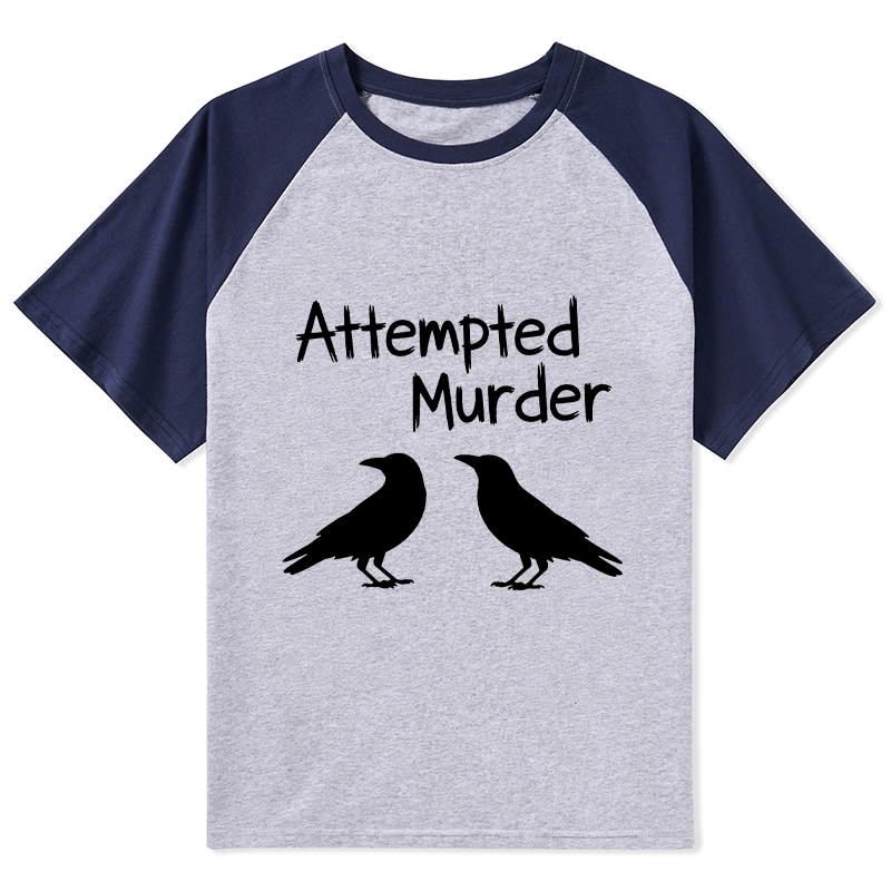 Tokyo-Tiger Two Crows Attempted Murder Joke Raglan T-shirt