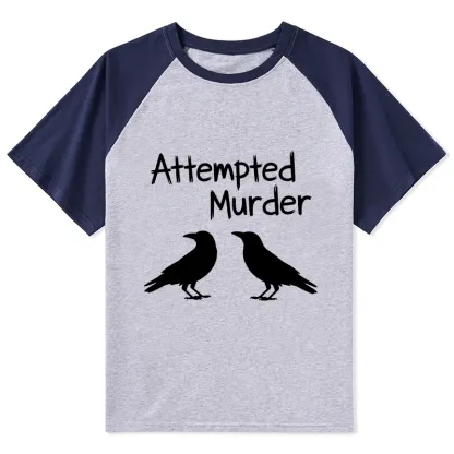 Tokyo-Tiger Two Crows Attempted Murder Joke Raglan T-shirt