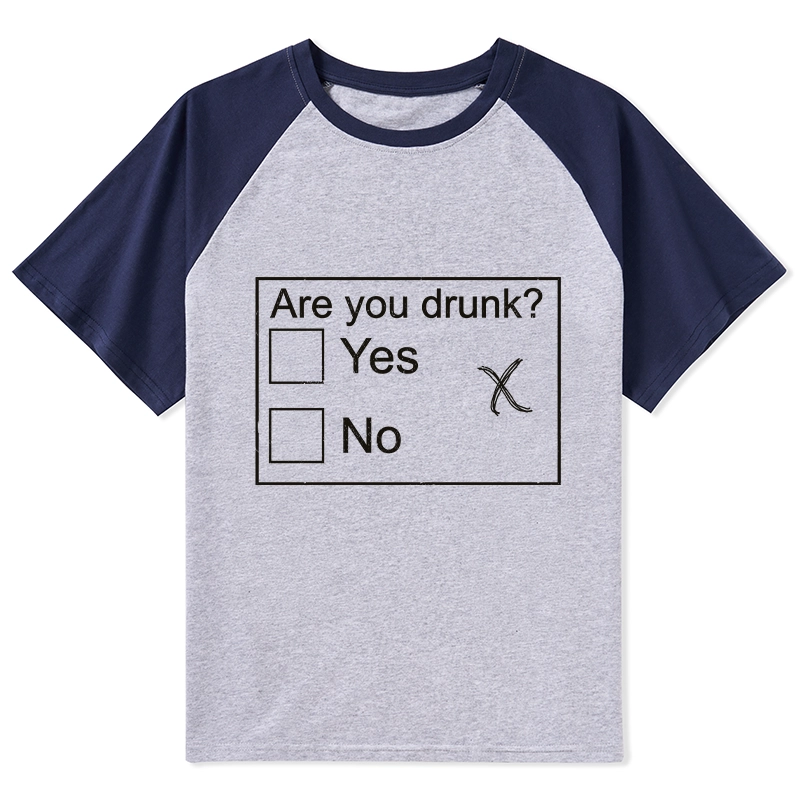 Tokyo-Tiger Confused Drunk Checkbox Graphic Raglan T-shirt