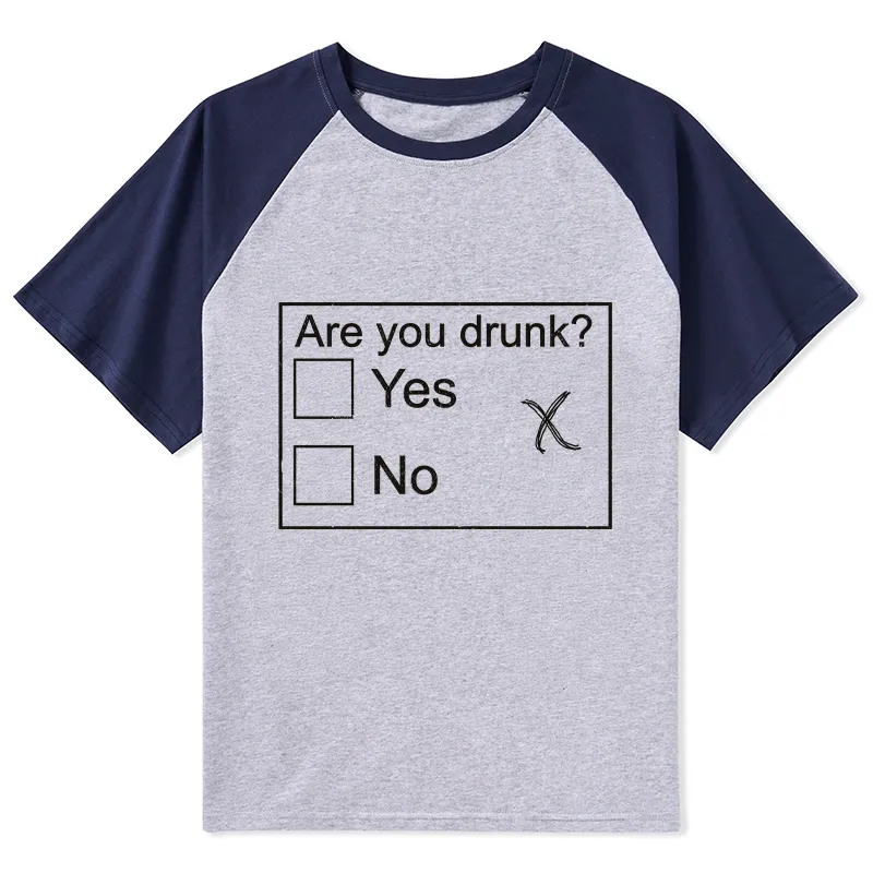 Tokyo-Tiger Confused Drunk Checkbox Graphic Raglan T-shirt