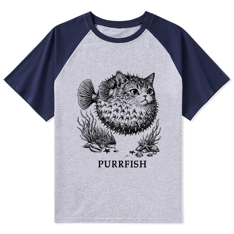 Tokyo-Tiger Spiky Puffer With Cute Cat Head Raglan T-shirt