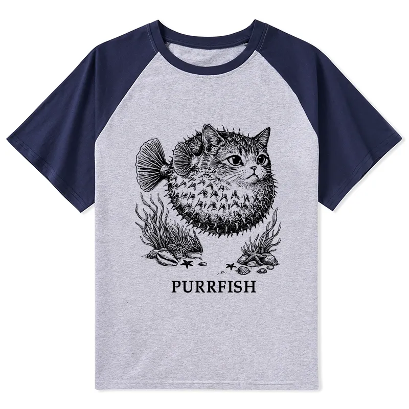 Tokyo-Tiger Spiky Puffer With Cute Cat Head Raglan T-shirt