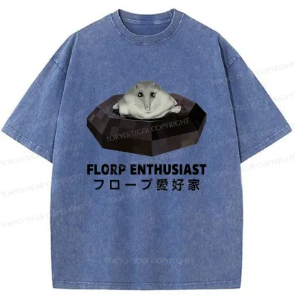 Tokyo-Tiger Florp Enthusiast Funny Washed T-Shirt