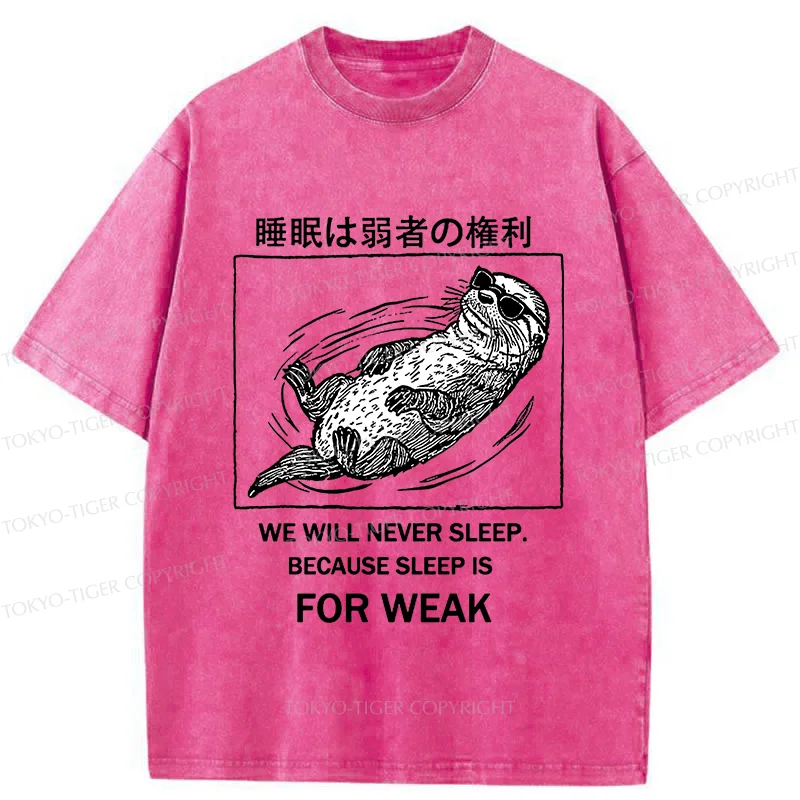 Tokyo-Tiger Sleep Is For Weak Washed T-Shirt