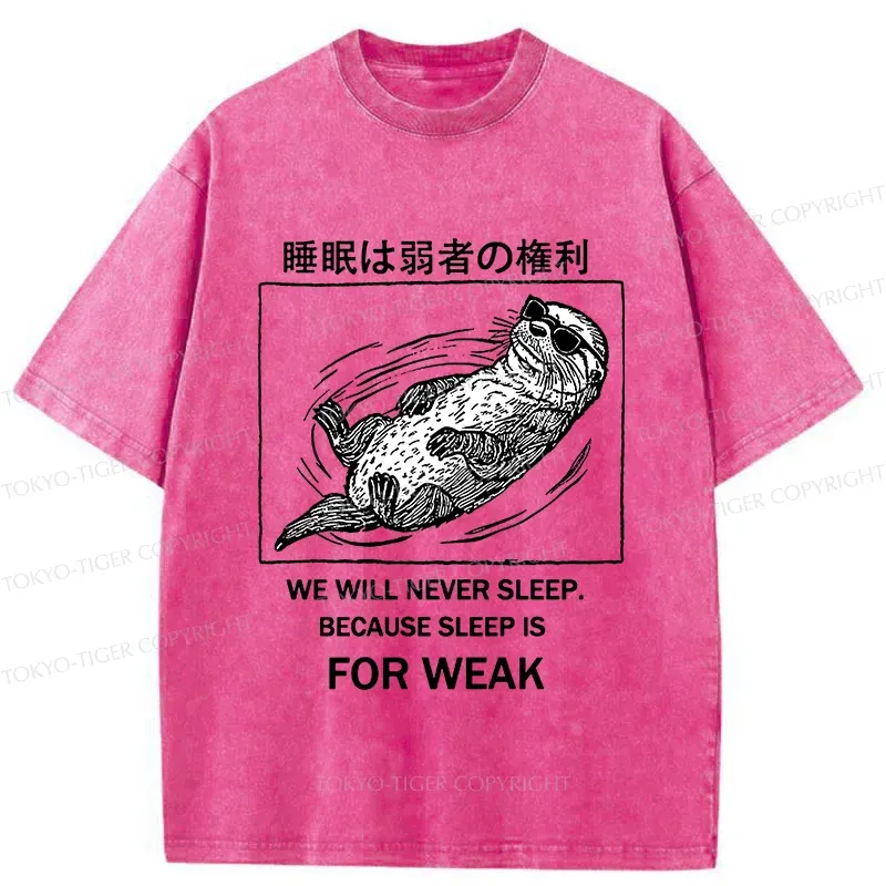 Tokyo-Tiger Sleep Is For Weak Washed T-Shirt