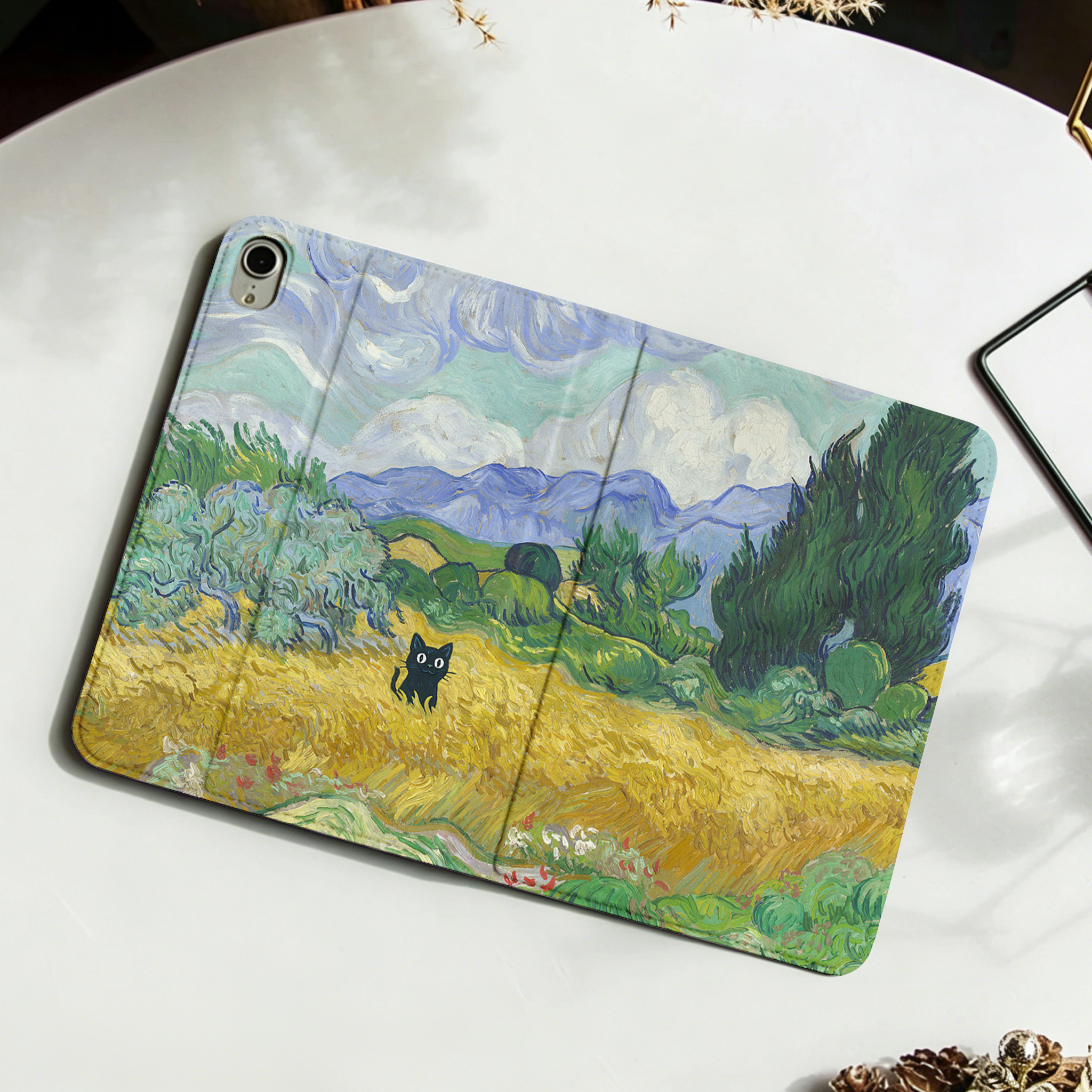 Tokyo-Tiger Black Cat In The Wheat Field Nobles Tablet Protective Case