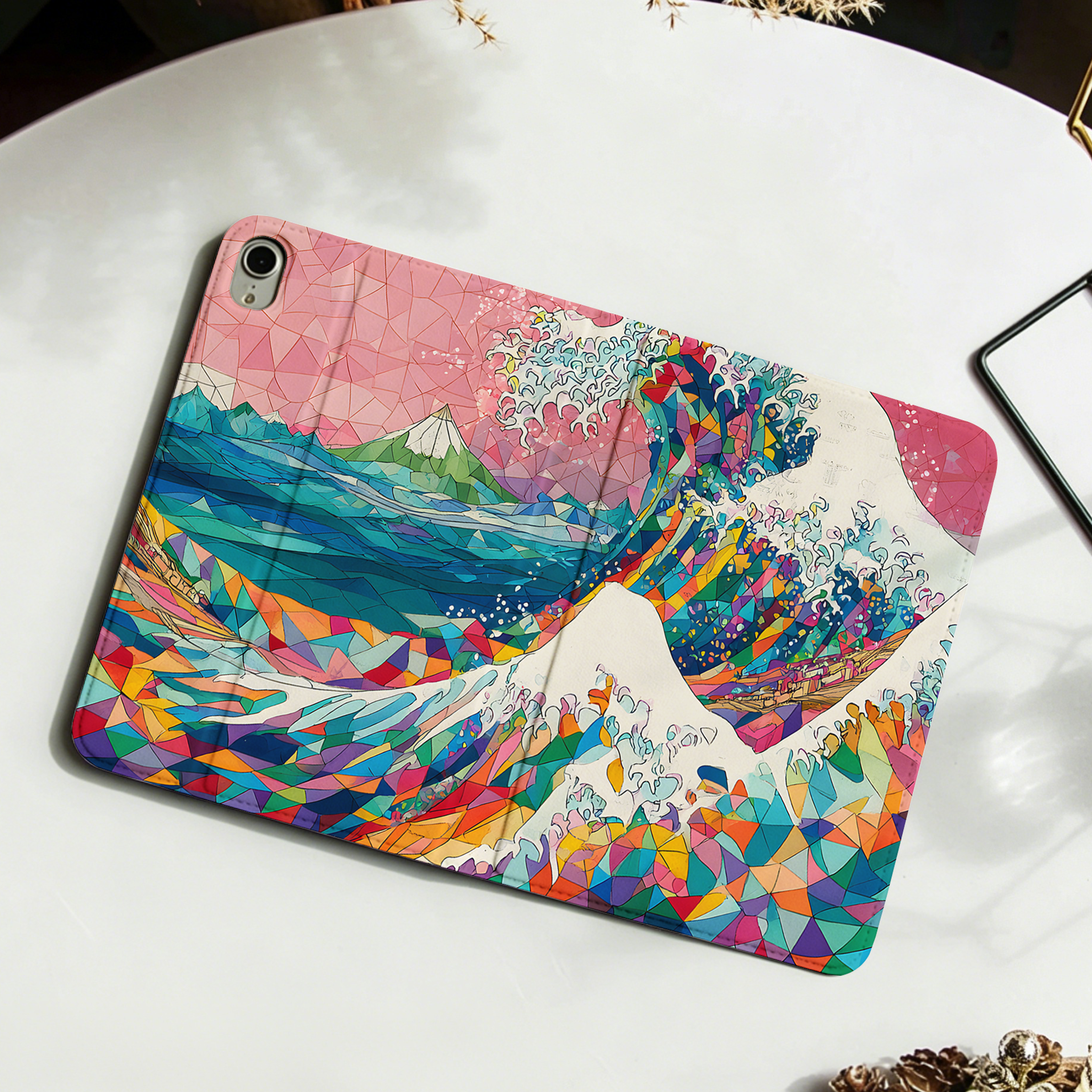 Tokyo-Tiger Colorful Prismatic Wave Nobles Tablet Protective Case