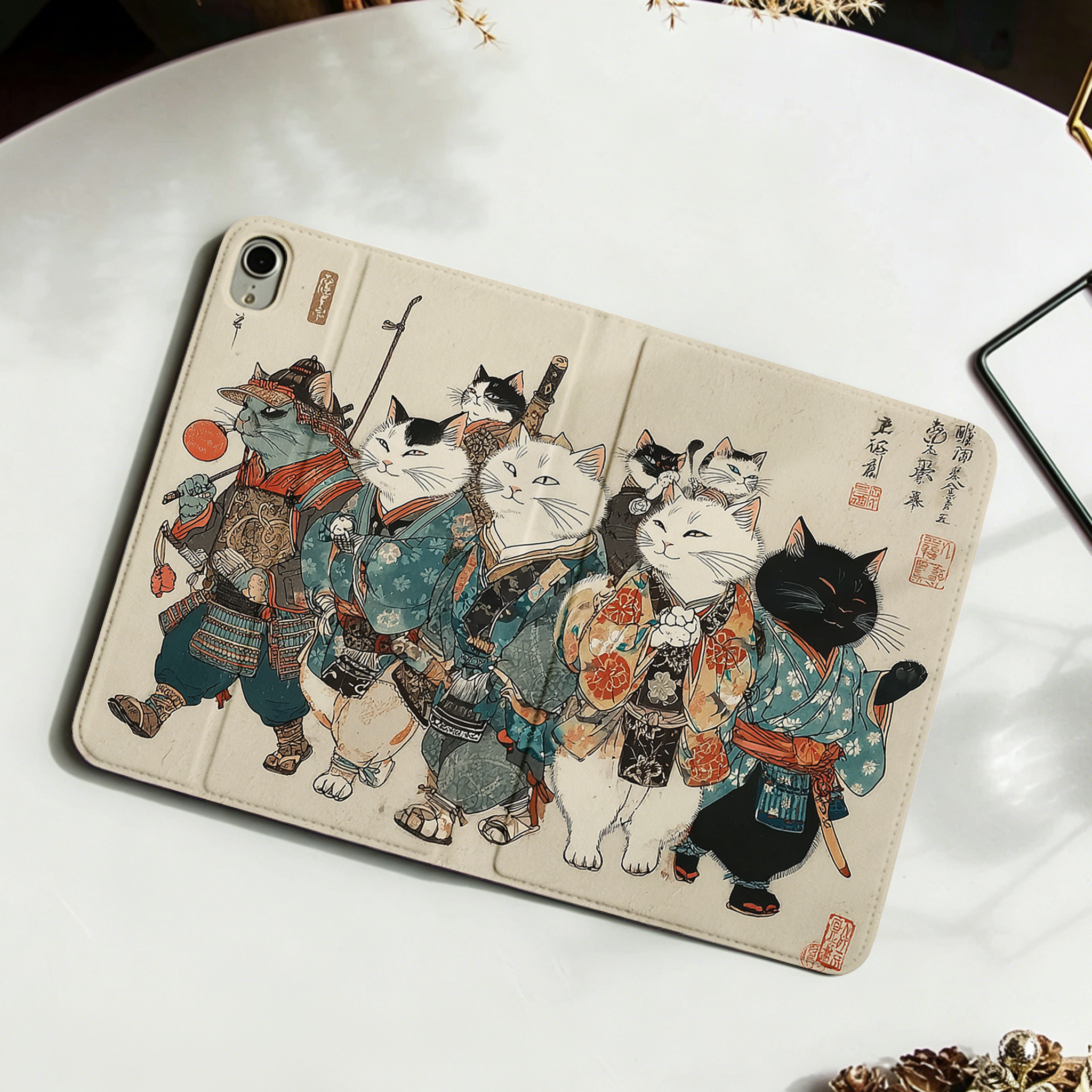 Tokyo-Tiger Samurai Cats Assemble Nobles Tablet Protective Case