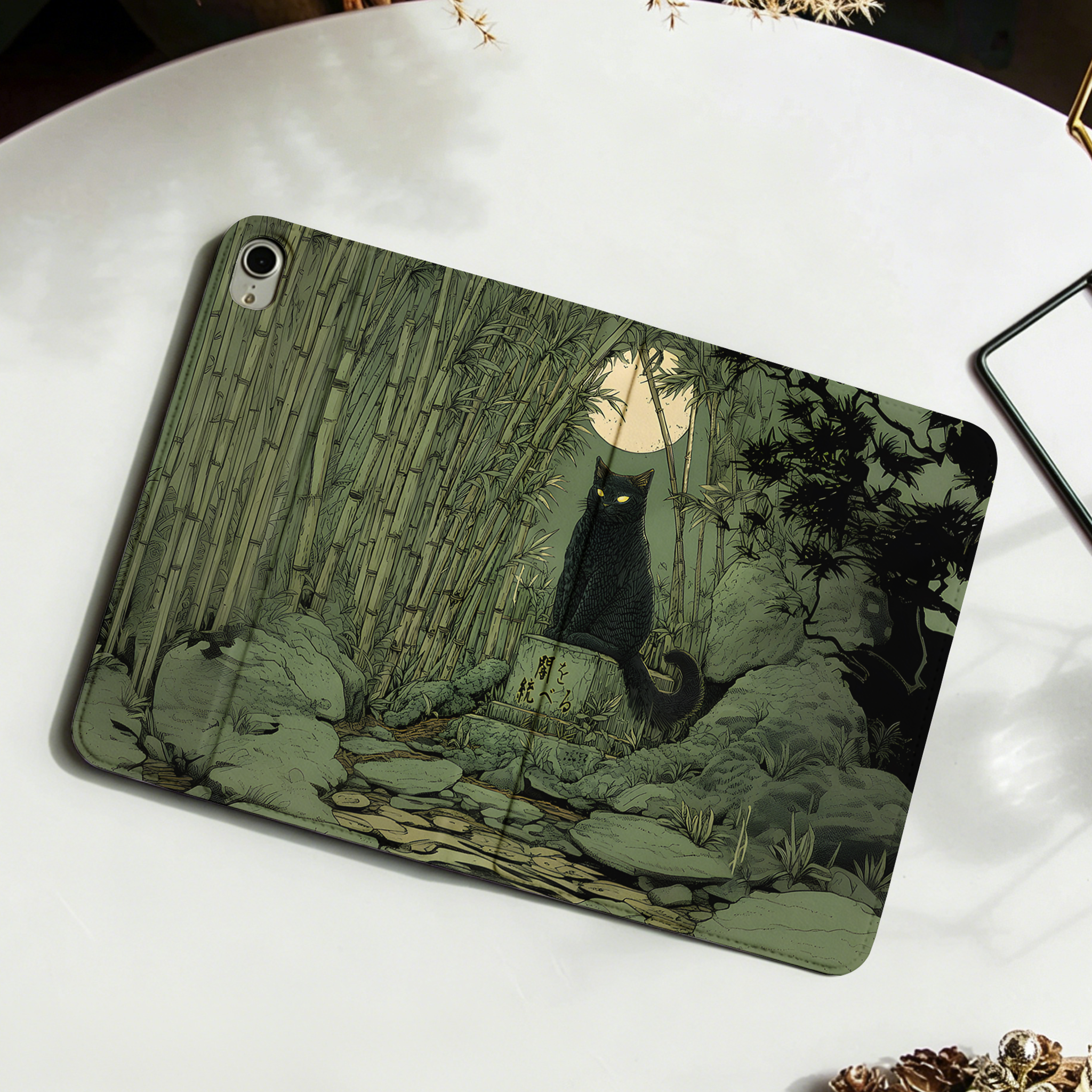 Tokyo-Tiger Cat Under The Moon Nobles Tablet Protective Case