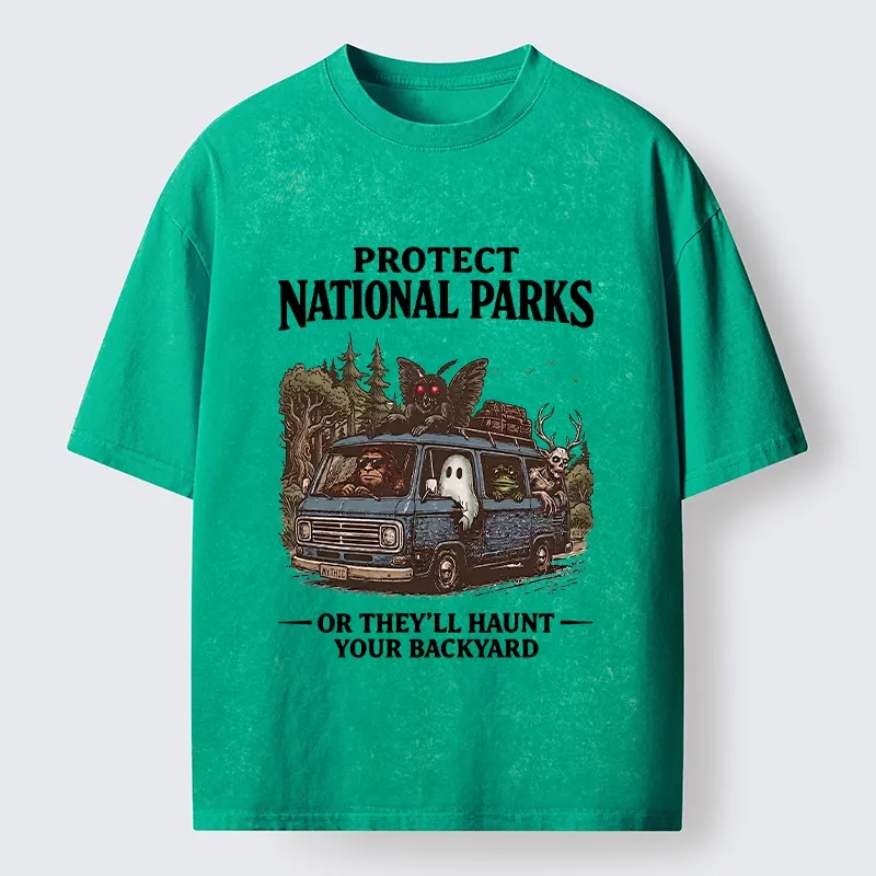 Tokyo-Tiger Protect Wild National Parks Washed T-Shirt