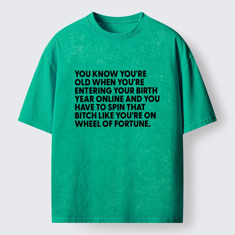 Tokyo-Tiger Relatable Old Human Joke Meme Washed T-Shirt