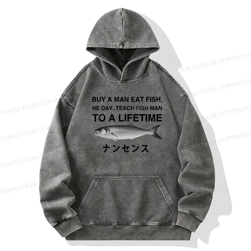 Tokyo-Tiger Funny To A Lifetime Washed Hoodie
