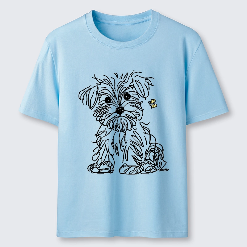 Tokyo-Tiger Simple Line Dog Tiny Butterfly Classic T-Shirt