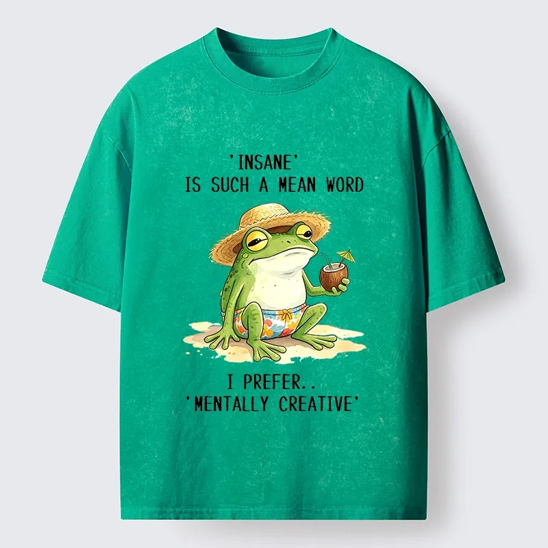 Tokyo-Tiger Mentally Creative Beach Frog Washed T-Shirt