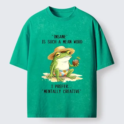Tokyo-Tiger Mentally Creative Beach Frog Washed T-Shirt