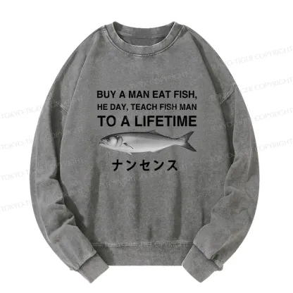 Tokyo-Tiger Funny To A Lifetime Washed Sweatshirt