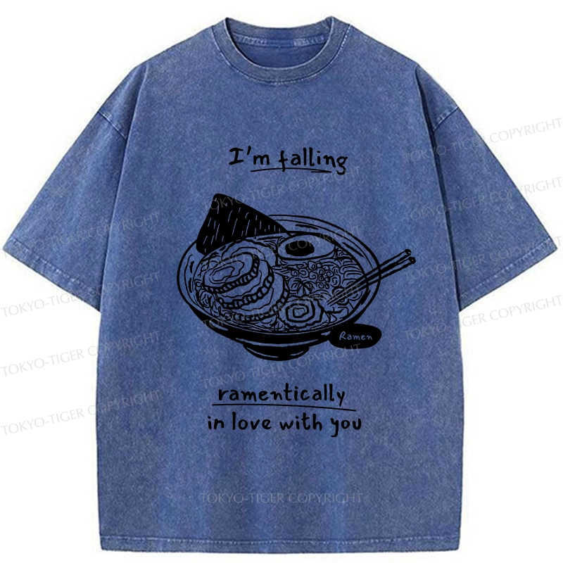 Tokyo-Tiger I'm Falling In Love With Ramen Washed T-Shirt