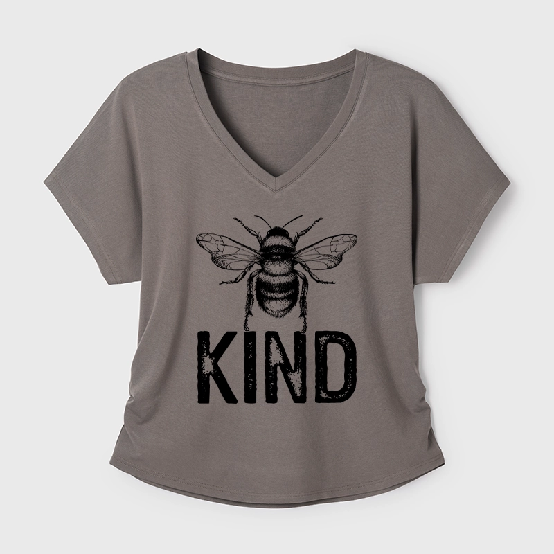 Tokyo-Tiger Minimalist Bee Kind Illustration Modal Dolman Sleeve T-Shirt