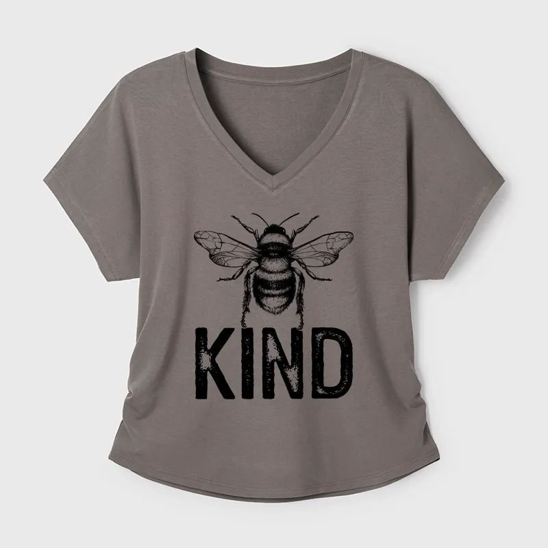 Tokyo-Tiger Minimalist Bee Kind Illustration Modal Dolman Sleeve T-Shirt
