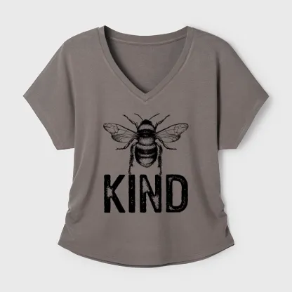 Tokyo-Tiger Minimalist Bee Kind Illustration Modal Dolman Sleeve T-Shirt