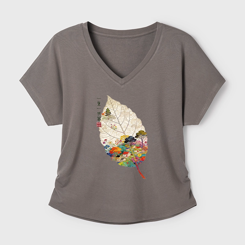 Tokyo-Tiger One Leaf Holds A Tiny Colorful World Modal Dolman Sleeve T-Shirt
