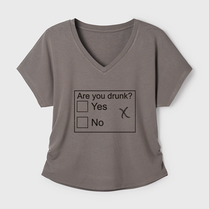 Tokyo-Tiger Confused Drunk Checkbox Graphic Modal Dolman Sleeve T-Shirt