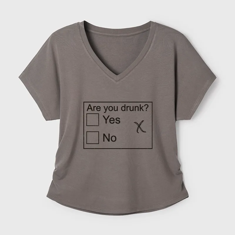 Tokyo-Tiger Confused Drunk Checkbox Graphic Modal Dolman Sleeve T-Shirt