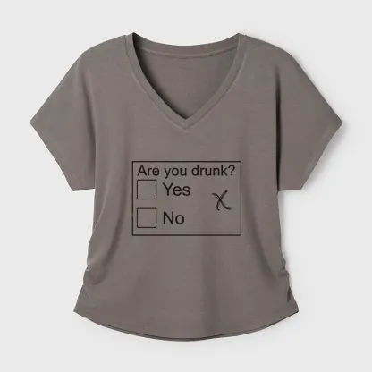 Tokyo-Tiger Confused Drunk Checkbox Graphic Modal Dolman Sleeve T-Shirt