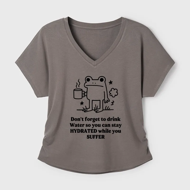 Tokyo-Tiger Frog Says Drink Water Modal Dolman Sleeve T-Shirt