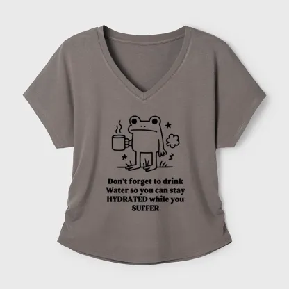 Tokyo-Tiger Frog Says Drink Water Modal Dolman Sleeve T-Shirt