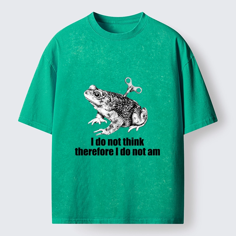 Tokyo-Tiger Funny Meme Wind Up Toad No Think No Exist Washed T-Shirt