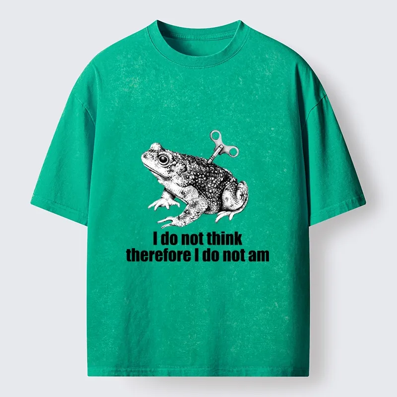 Tokyo-Tiger Funny Meme Wind Up Toad No Think No Exist Washed T-Shirt