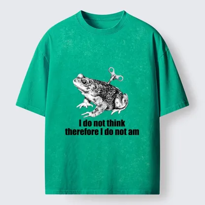 Tokyo-Tiger Funny Meme Wind Up Toad No Think No Exist Washed T-Shirt
