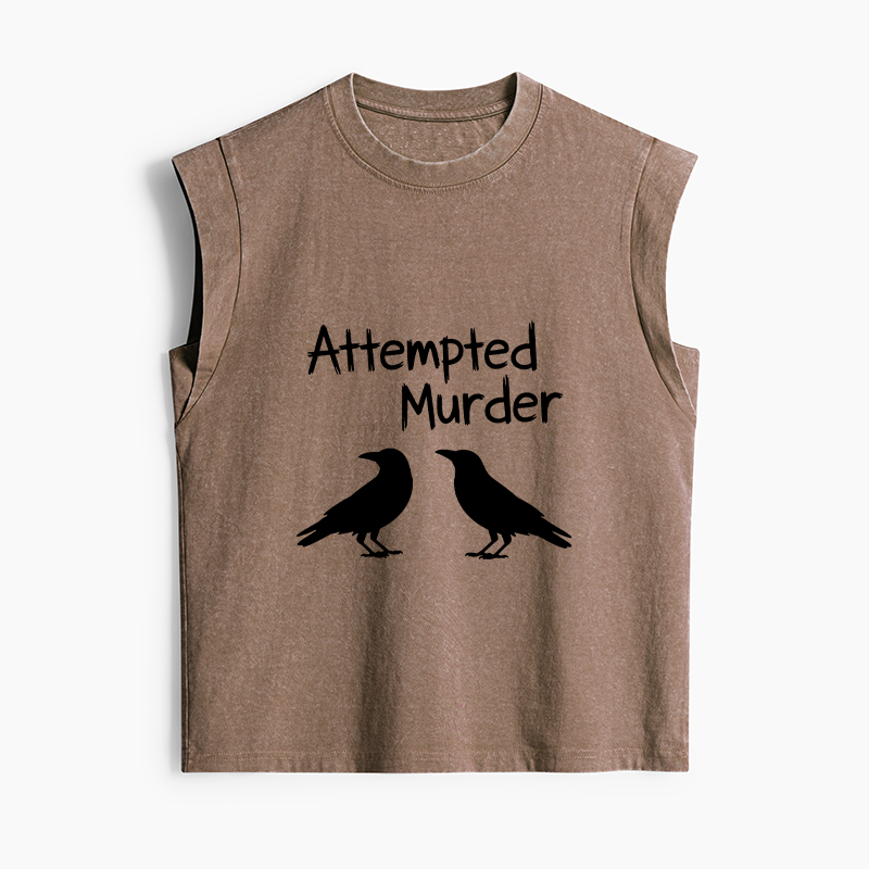 Tokyo-Tiger Two Crows Attempted Murder Joke Women's Washed Tank Tops
