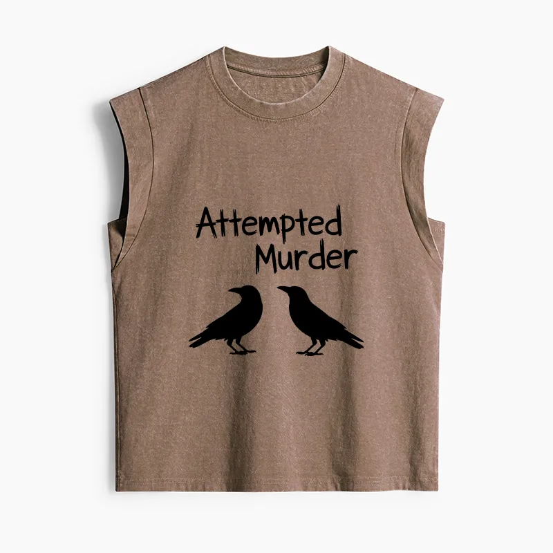 Tokyo-Tiger Two Crows Attempted Murder Joke Women's Washed Tank Tops