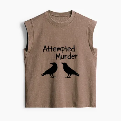 Tokyo-Tiger Two Crows Attempted Murder Joke Women's Washed Tank Tops