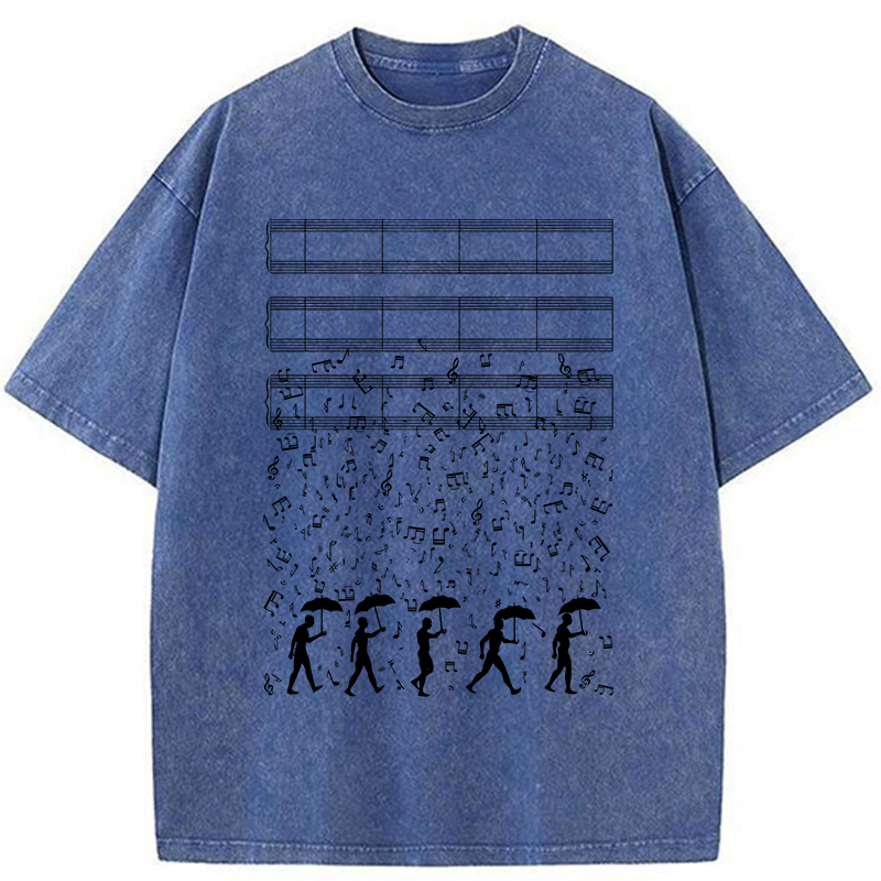 Tokyo-Tiger Notes Like Rain Washed T-Shirt