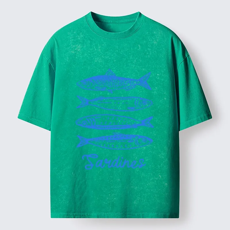 Tokyo-Tiger Funny Meme Simple Fish Art Vibe Washed T-Shirt