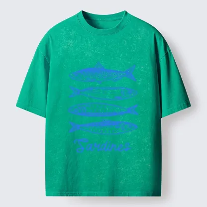 Tokyo-Tiger Funny Meme Simple Fish Art Vibe Washed T-Shirt
