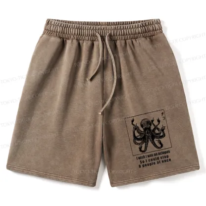 Tokyo-Tiger I Wish I Was An Octopus Japan Washed Shorts