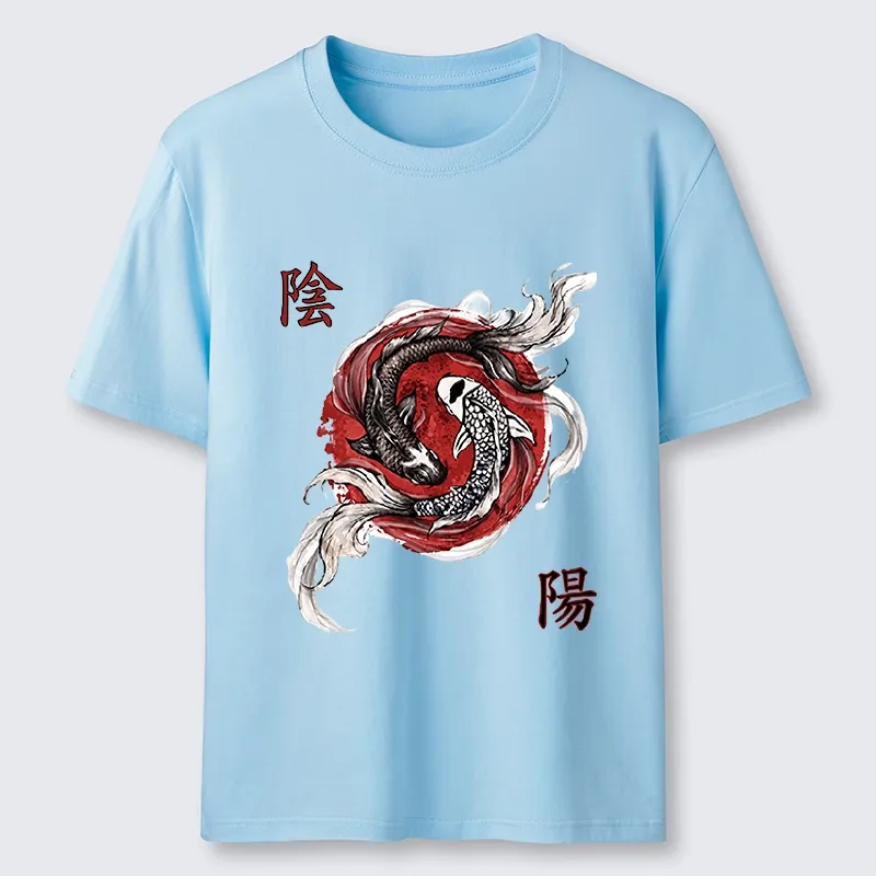 Tokyo-Tiger Red Ink Twin Koi Fish Harmony Classic T-Shirt