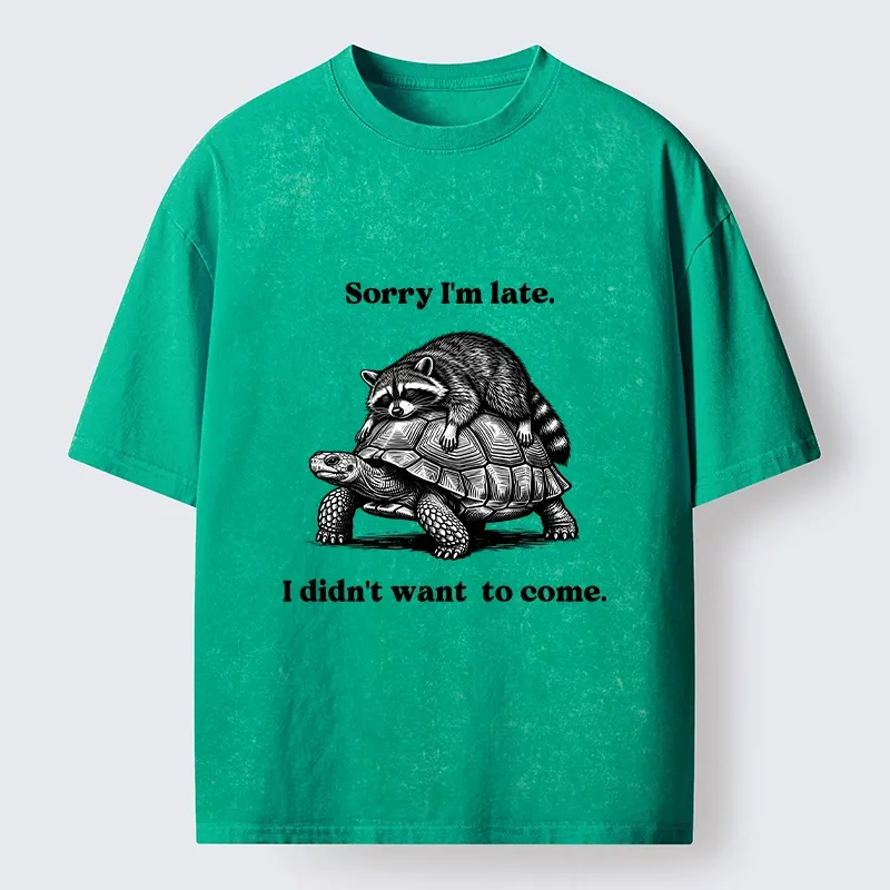 Tokyo-Tiger Lazy Animal Life Funny Graphic Washed T-Shirt