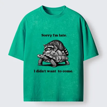 Tokyo-Tiger Lazy Animal Life Funny Graphic Washed T-Shirt