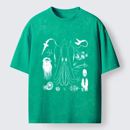 Tokyo-Tiger Vintage Deep Sea Creature Meme Washed T-Shirt